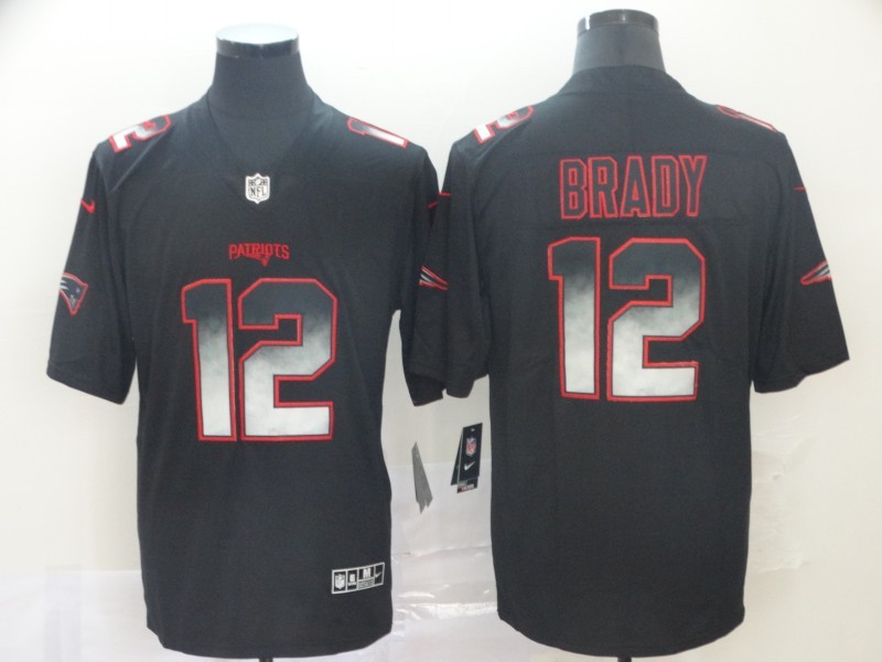 Men's New England Patriots Tom Brady #12 Black Jersey